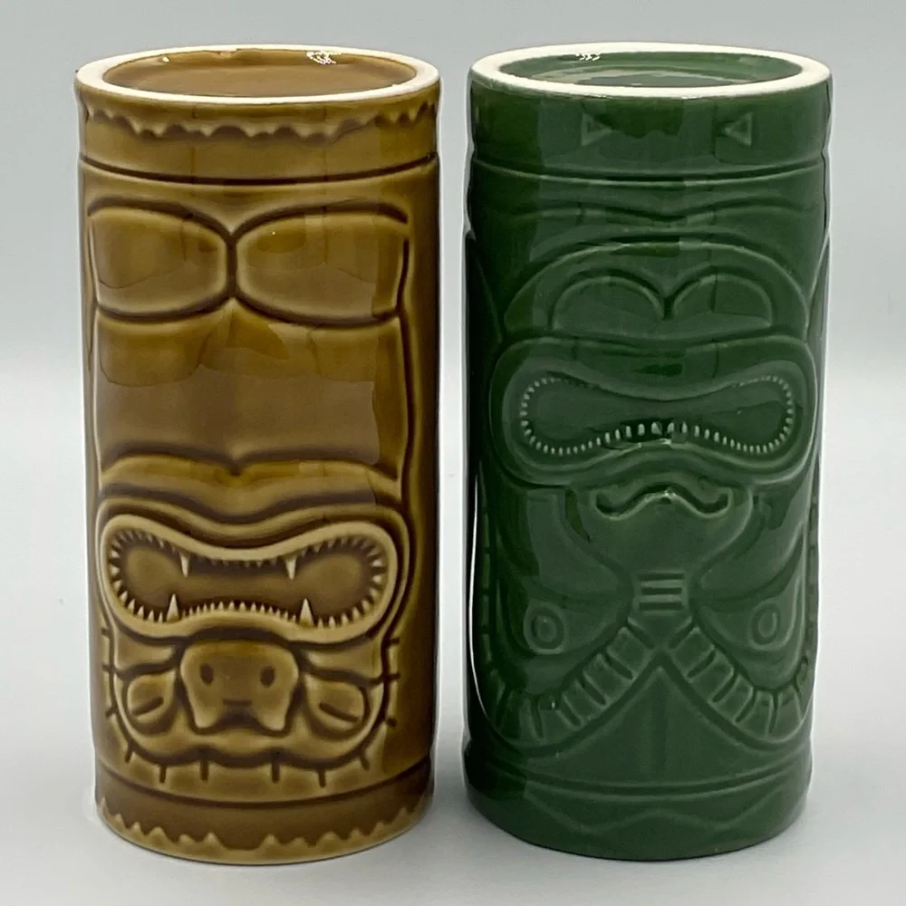 Vintage Ceramic Accoutrements Tiki Mug Cups Glazed